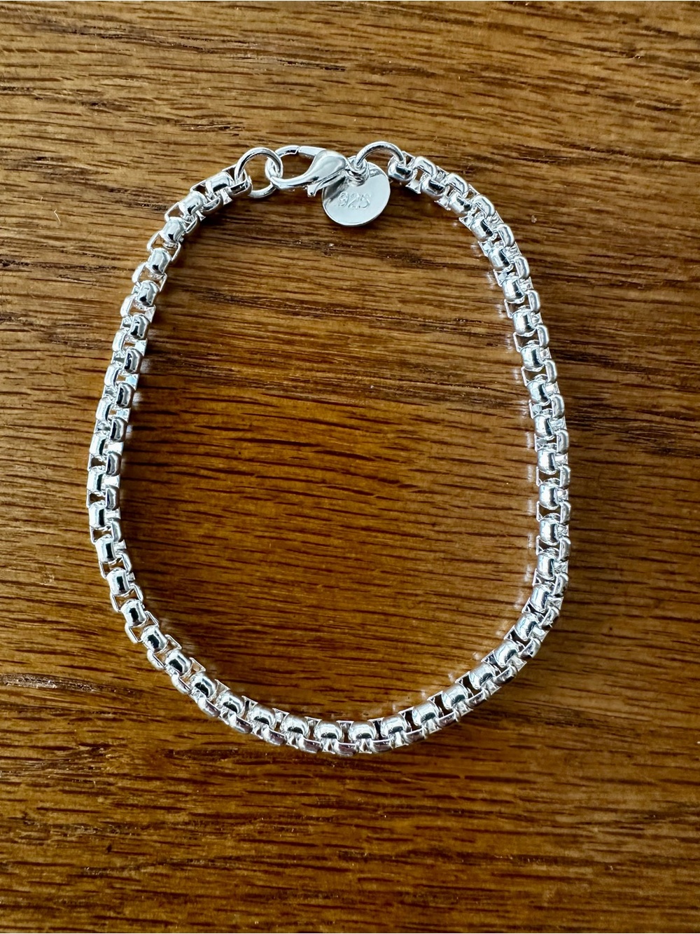 Silver Box Chain Bracelet 8”